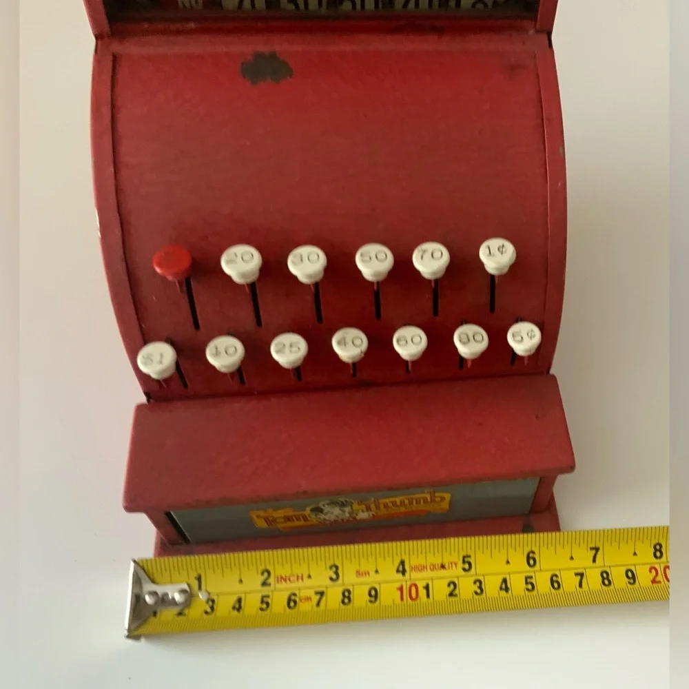 Vintage Red Toy Cash Register - Picture 12 of 12